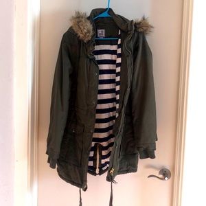 JCP faux fur hood coat